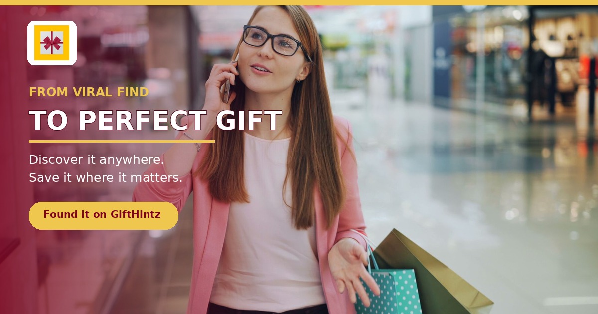 A shopper uses her phone while carrying shopping bags beside the message From viral find to perfect gift