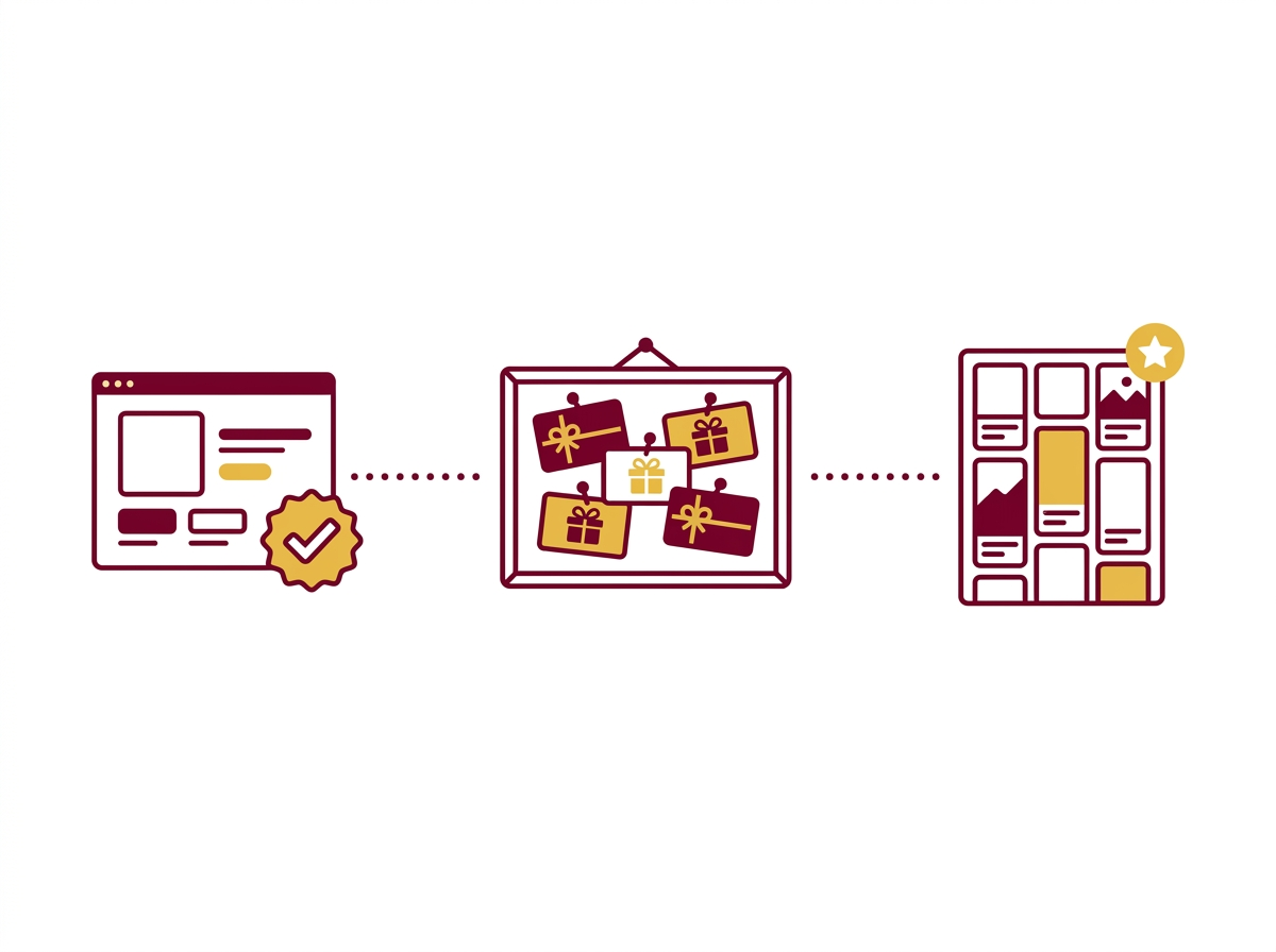 Three-icon illustration showing the brand readiness steps: audit product pages, get onto creator Vibe Boards, claim brand presence in Discovery Feed
